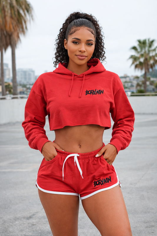Born to win: Red Winning Everyday crop top set